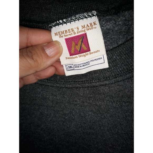 Vtg 90s Member’s Mark Blank Crewneck Sweatshirt Heavyweight 2XL XXL Olive Green - Picture 3 of 3
